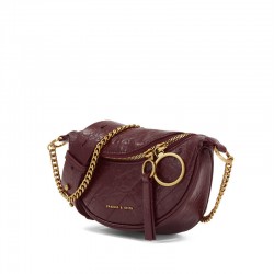 Charles Keith Ring Decoration Street Fashion Belt Bag Burgundy